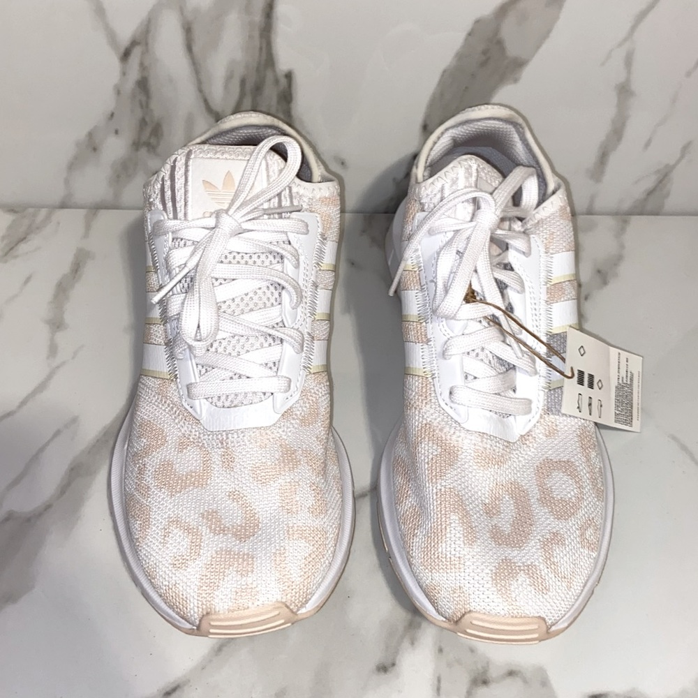 Adidas Swift Run X Leopard Halo Ivory White Women's Running Shoe in Size 8